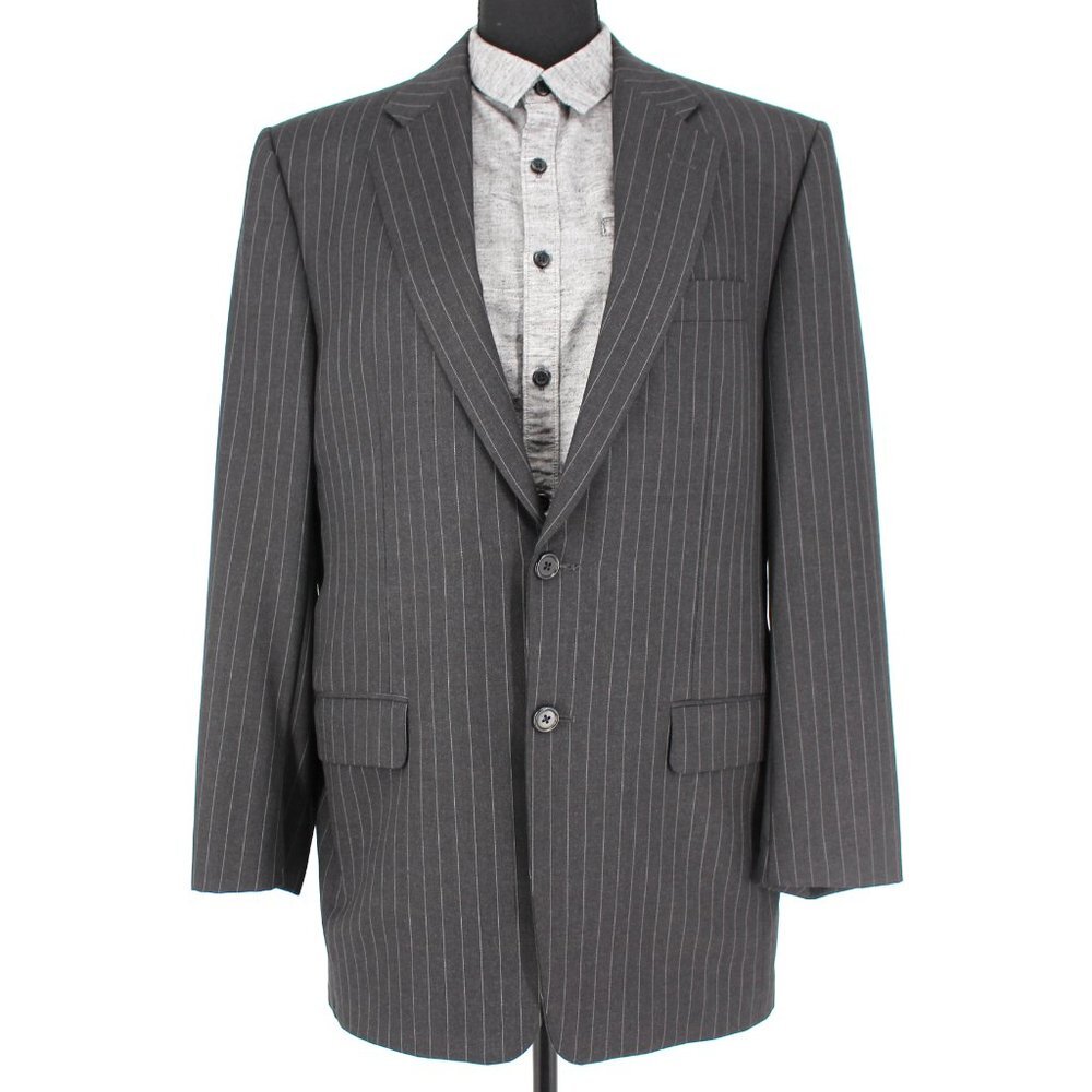 Hickey Freeman Loro Piano Super 130s Wool Grey Pinstripe Blazer Sport Coat 39 R